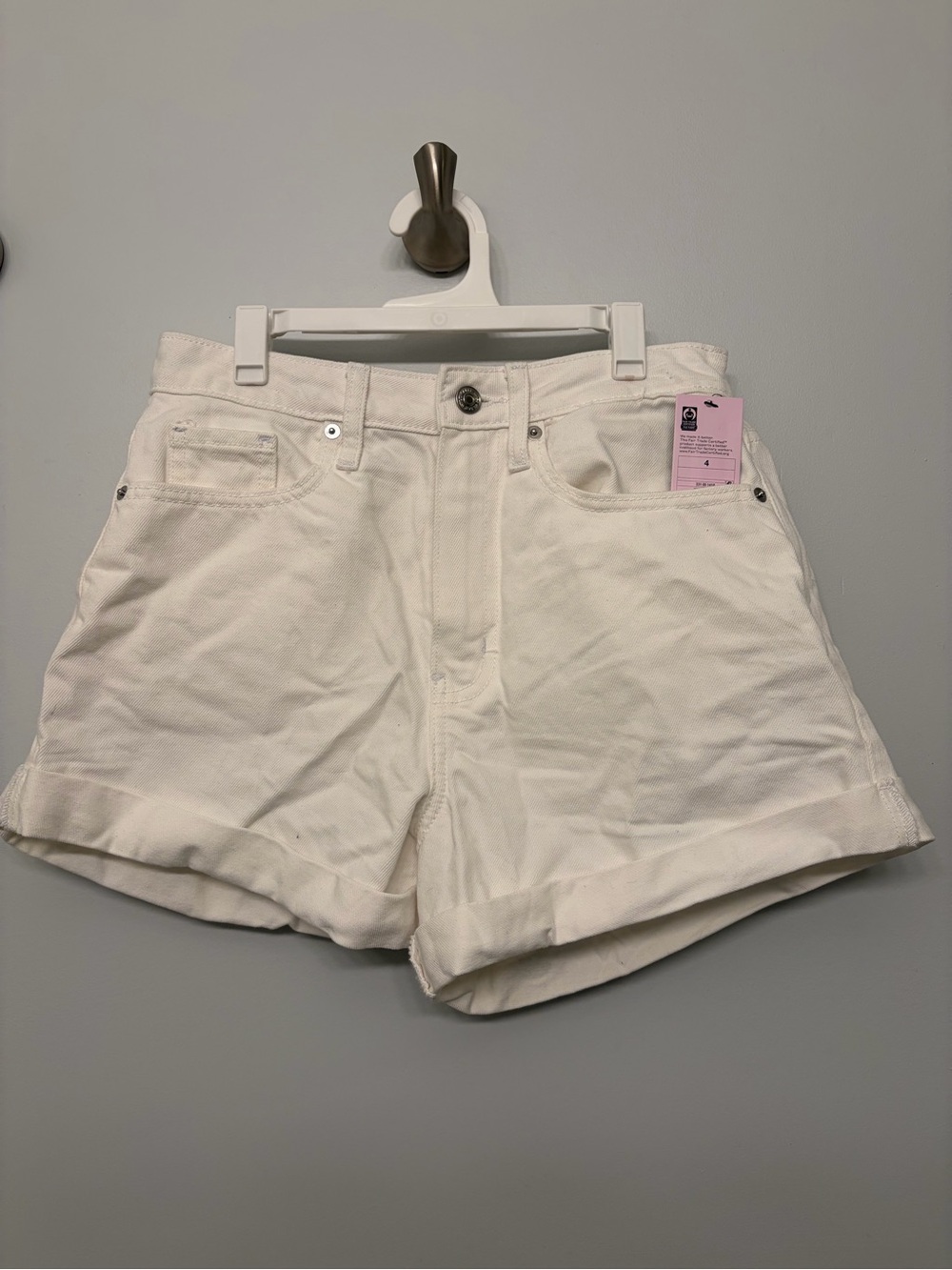 Wild Fable White Women's High-Rise Denim Shorts